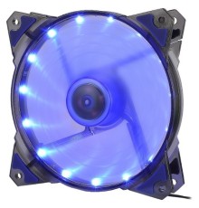 CROWN Вентилятор для компьютерного корпуса CMCF-12025S-1221  (120*120*25мм;Синий 16LED;1500 об/мин;35CFM;20Дб;Подшипник скольжения;3pin+MOLEX(папа-мама) 40+10см)