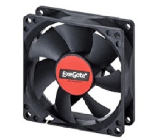 Exegate EX283378RUS Вентилятор ExeGate E08025B4P-PWM, 80x80x25 мм, двойной шарикоподшипник, 4pin, PWM, 22dBA