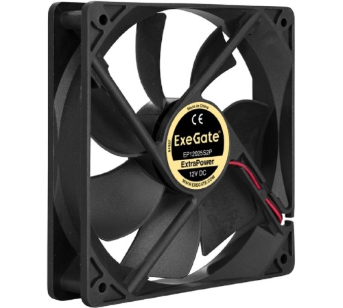 Exegate EX283385RUS Вентилятор ExeGate ExtraPower EP12025S2P, 120x120x25 мм, подшипник скольжения, 2pin, 1600RPM, 26dBA