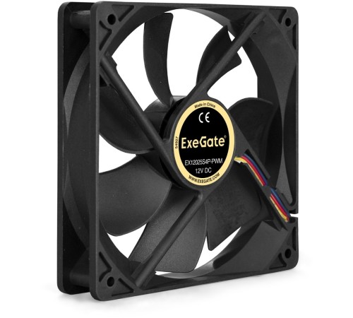 Exegate EX283393RUS Вентилятор ExeGate E12025S4P-PWM, 120x120x25 мм, подшипник скольжения, 4pin, PWM, 25dBA