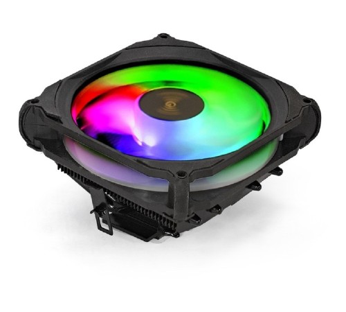 Exegate EX286158RUS Кулер ExeGate Dark Magic EE400XL-PWM.RGB (Al black coating, 4 copper heatpipe, LGA775/1150/1151/1155/1156/1200/AM2/AM2+/AM3/AM3+/AM4/FM1/FM2/754/939/940, TDP 125W, Fan 120mm, PWM,