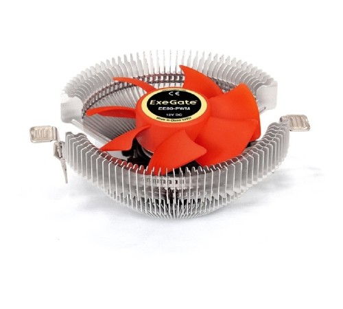 Exegate EX286145RUS Кулер ExeGate EE80-PWM (Al, LGA775/1150/1151/1155/1156/1200/1700/A­M2/AM2+/AM3/AM3+/AM4/FM1/FM2/754/9, TDP 65W, Fan 80mm, PWM, 800-2400RPM, Hydro bearing, 4pin, 11-24db, 205г, с те
