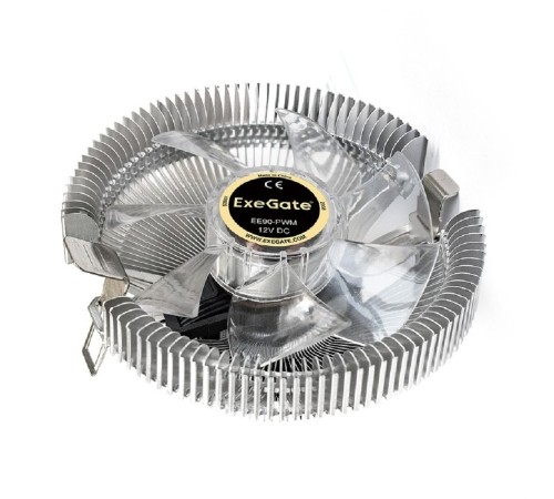 Exegate EX286150RUS Кулер ExeGate EE90-PWM (Al, LGA	775/1150/1151/1155/1156/1200/1700/A­M2/AM2+/AM3/AM3+/AM4/FM1/FM2/754/, TDP 75W, Fan 90mm, PWM, 800-2400RPM, Hydro bearing, 4pin, 11-24db, 215г, с те