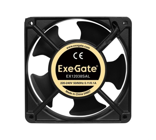 Exegate EX289020RUS Вентилятор 220В ExeGate EX12038SAL (120x120x38 мм, Sleeve bearing (подшипник скольжения), подводящий провод 30 см, 2600RPM, 42dBA)