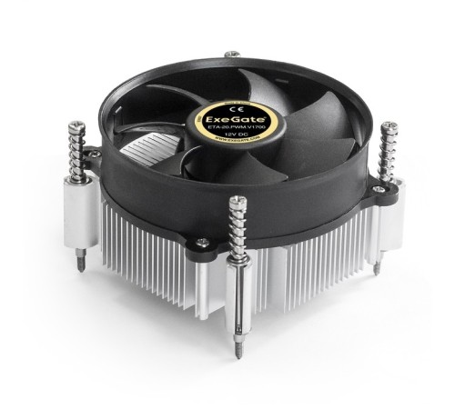 Exegate EX292655RUS Кулер ExeGate ETA-20.PWM.V1700 (Al, LGA1700/1150/1151/1155/1156/1200/1366, TDP 90W, Fan 95mm, PWM 900-2400RPM, Hydro bearing, 4pin, 11-24db, 345г, с термопастой, на винтах, Color B
