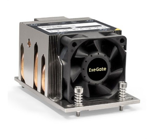 Exegate EX293436RUS ESNK-P0063AP4.PWM.2U.SP3.Cu {Al+Cu, 2U, 4 тепл. трубки, LGA SP3, TDP 240W, PWM, 1600-6800RPM, 2 ball bearing, 4pin, 54,3db, 440г, на винтах, с термопастой} RTL