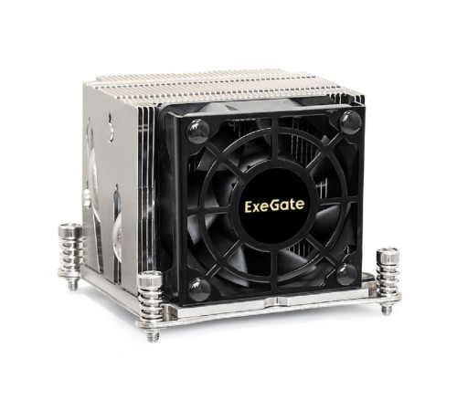 Exegate EX293443RUS Кулер ExeGate ESNK-P0048AP4.PWM.2U.2011.Cu (Al+Cu, 2U, 4 тепл. трубки, LGA2011/2066, TDP 135W, Fan 80mm, PWM, 2100-6800RPM, 2 ball bearing, 4pin, 52db, 345г, на винтах, с термопаст