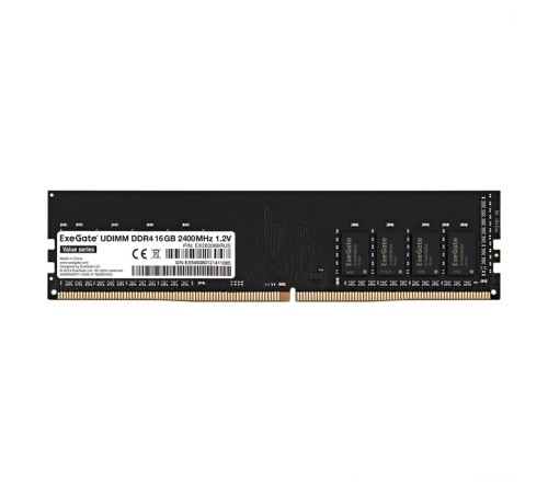 Exegate EX283086RUS Модуль памяти ExeGate Value DIMM DDR4 16GB <PC4-19200> 2400MHz