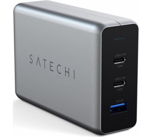 Satechi [ST-TC100GM-EU] Сетевое зарядное устройство Compact GaN Charger 100W Type-C PD - Space Gray (1790369)