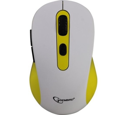 Gembird MUSW-221-Y {Мышь беспров., белый/жёлтый, 5кн.+колесо-кнопка, 800/1200/1600DPI, 2.4ГГц, трехуровневая система энергосбережения} Gembird MUSW-221-Y {Мышь беспров., белый/жёлтый, 5кн.+колесо-кнопка, 800/1200/1600DPI, 2.4ГГц, трехуровневая система энергосбережения}
