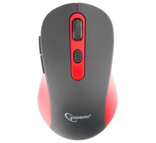 Gembird MUSW-221-R {Мышь беспров., чёрный/красный, 5кн.+колесо-кнопка, 800/1200/1600DPI, 2.4ГГц, трехуровневая система энергосбережения}