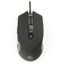 Мышь игровая Gembird MG-770, USB, чёрн., 3200DPI, 7 кн., рег. подсв., каб. тканевый 1.8 м