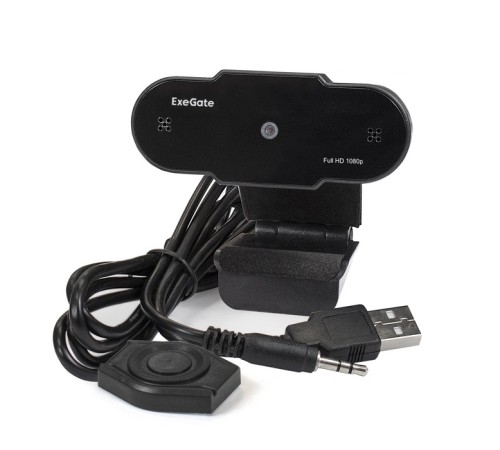 Exegate EX287388RUS Веб-камера ExeGate BlackView C615 FullHD Tripod (матрица 1/3" 2 Мп, 1920х1080, 1080P, 30fps, 4-линзовый объектив, шторка, USB, фиксированный фокус, микрофон с шумоподавлением, унив