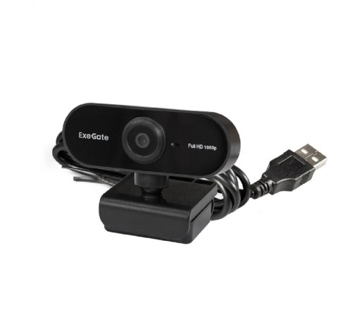 Exegate EX287379RUS Веб-камера ExeGate Stream C925 FullHD T-Tripod (матрица 1/3" 2 Мп, 1920х1080, 1080P, 30fps, 4-линзовый объектив, шторка, фиксированный фокус, USB, микрофон с шумоподавлением, повор
