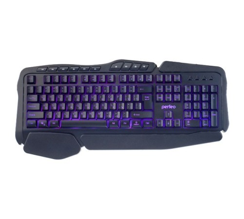 Perfeo клавиатура "STRIKE" Multimedia, GAME DESIGN, подсв. 3 цвет, USB, чёрная [PF_A4390]