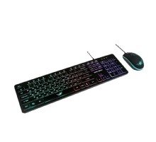 Dialog Проводной игровой набор KMGK-1707U BLACK Gan-Kata - клавиатура + опт. мышь с RGB подсветкой