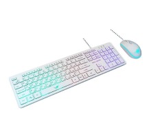 Dialog Проводной игровой набор KMGK-1707U WHITE Gan-Kata - клавиатура + опт. мышь с RGB подсветкой