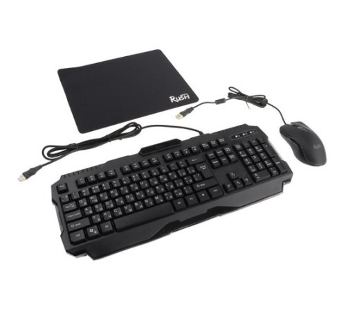 Набор игровой клавиатура + мышь+ коврик Smartbuy RUSH Shotgun черный [SBC-307728G-K]