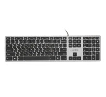 Клавиатура ноутбучного типа  Gembird KB-8420,{USB, ножничный механизм, клавиши управления громкостью, 104 клавиши, кабель 1,5м}
