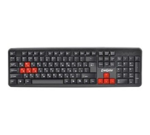 Exegate EX264080RUS Клавиатура Exegate LY-403, <USB, черная, 105кл, Enter большой, 8 красных клавиш> Color box
