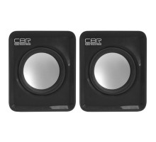 CBR CMS 90 Black, Акустическая система 2.0, питание USB, 2х3 Вт (6 Вт RMS), материал корпуса пластик, 3.5 мм линейный стереовход, регул. громк., длина кабеля 1 м, цвет чёрный
