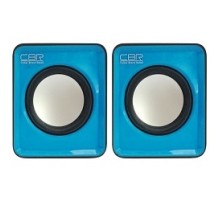CBR CMS 90 Blue, Акустическая система 2.0, питание USB, 2х3 Вт (6 Вт RMS), материал корпуса пластик, 3.5 мм линейный стереовход, регул. громк., длина кабеля 1 м, цвет голубой