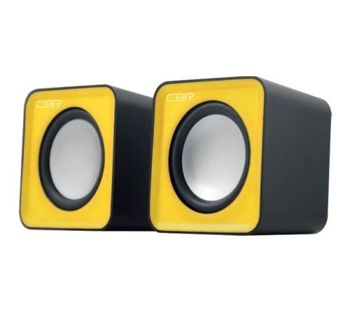CBR CMS 90 Yellow, Акустическая система 2.0, питание USB, 2х3 Вт (6 Вт RMS), материал корпуса пластик, 3.5 мм линейный стереовход, регул. громк., длина кабеля 1 м, цвет жёлтый