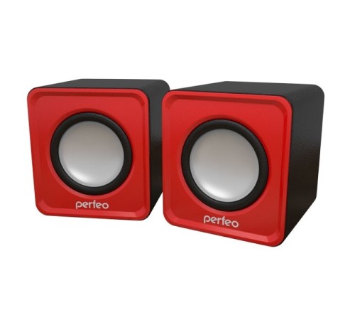 Perfeo колонки "WAVE" 2.0, мощность 2х3Вт (RMS), красный, USB [PF-128-R]