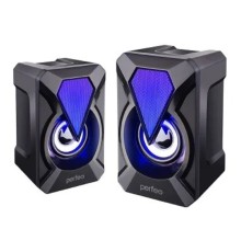 Perfeo колонки "FLAMES", 2.0, мощность 2х3 Вт, USB, чёрн, Game Design, LED подсветка 7 цв