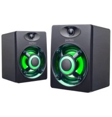 Perfeo колонки "OREOL", 2.0, мощность 2х3 Вт, LED подсветка 7 цв., чёрн, USB