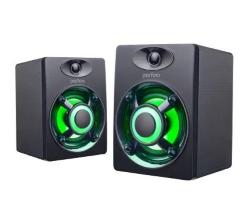 Perfeo колонки "OREOL", 2.0, мощность 2х3 Вт, LED подсветка 7 цв., чёрн, USB
