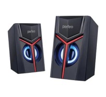 Perfeo колонки "TRIAL", 2.0, мощность 2х3 Вт, USB, чёрн, Game Design, LED подсветка