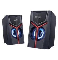Perfeo колонки "TRIAL", 2.0, мощность 2х3 Вт, USB, чёрн, Game Design, LED подсветка