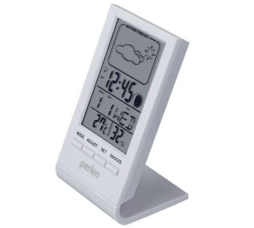 Perfeo Часы-метеостанция "Angle", белый, (PF-S2092) время, температура, влажность, дата