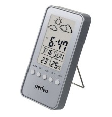 Perfeo Часы-метеостанция "Window", серебряный, (PF-S002A) время, температура, влажность, дата