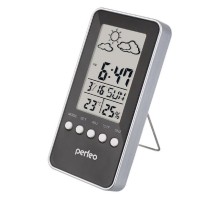 Perfeo Часы-метеостанция "Window", чёрный, (PF-S002A) время, температура, влажность, дата