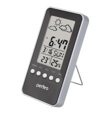 Perfeo Часы-метеостанция "Window", чёрный, (PF-S002A) время, температура, влажность, дата