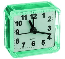 Perfeo Quartz часы-будильник "PF-TC-001", квадратные 5,5*5,5 см, зелёные