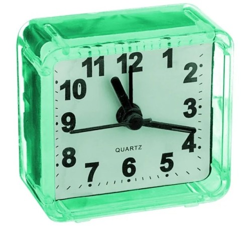 Perfeo Quartz часы-будильник "PF-TC-001", квадратные 5,5*5,5 см, зелёные