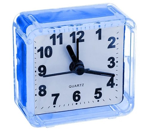 Perfeo Quartz часы-будильник "PF-TC-001", квадратные 5,5*5,5 см, синие