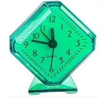 Perfeo Quartz часы-будильник "PF-TC-002", ромб. 7,5*8,5 см, зелёные