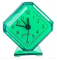 Perfeo Quartz часы-будильник "PF-TC-002", ромб. 7,5*8,5 см, зелёные