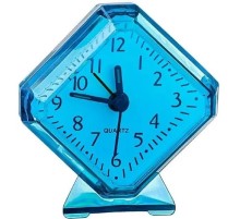 Perfeo Quartz часы-будильник "PF-TC-002", ромб. 7,5*8,5 см, синие