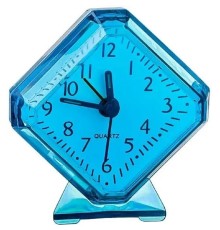 Perfeo Quartz часы-будильник "PF-TC-002", ромб. 7,5*8,5 см, синие