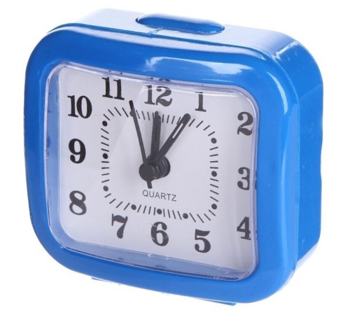Perfeo Quartz часы-будильник "PF-TC-004", прямоугольные 8*7,5 см, синие