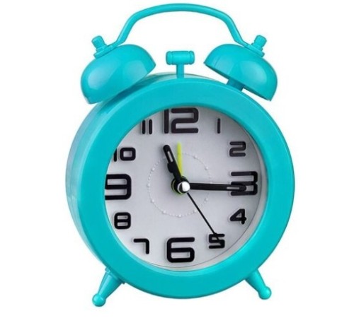 Perfeo Quartz часы-будильник "PF-TC-015", круглые диам. 9,5 см, синие