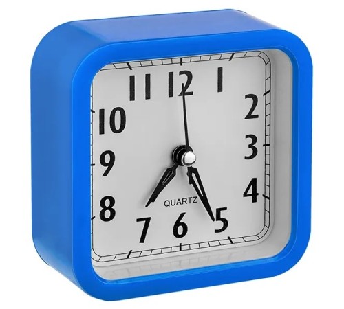 Perfeo Quartz часы-будильник "PF-TC-019", квадратные 10*10 см, синие