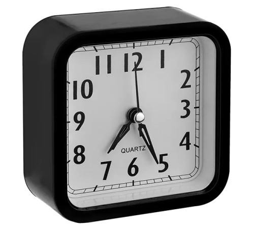 Perfeo Quartz часы-будильник "PF-TC-019", квадратные 10*10 см, чёрные