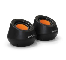 Exegate EX287060RUS Акустическая система 2.0 ExeGate Disco 130 (питание USB, 2х3Вт (6 Вт RMS), 100-20000Гц, черный/оранжевый)