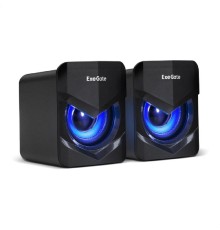 Exegate EX289685RUS Акустическая система 2.0 ExeGate Accord 200 (питание USB, 2х3Вт (6Вт RMS), 60-20000Гц,цвет черный, синяя подсветка)